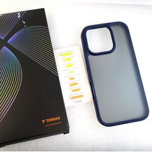 TORRAS for iPhone 16 Pro Case, with button swap. Shockproof. Navy Blue
